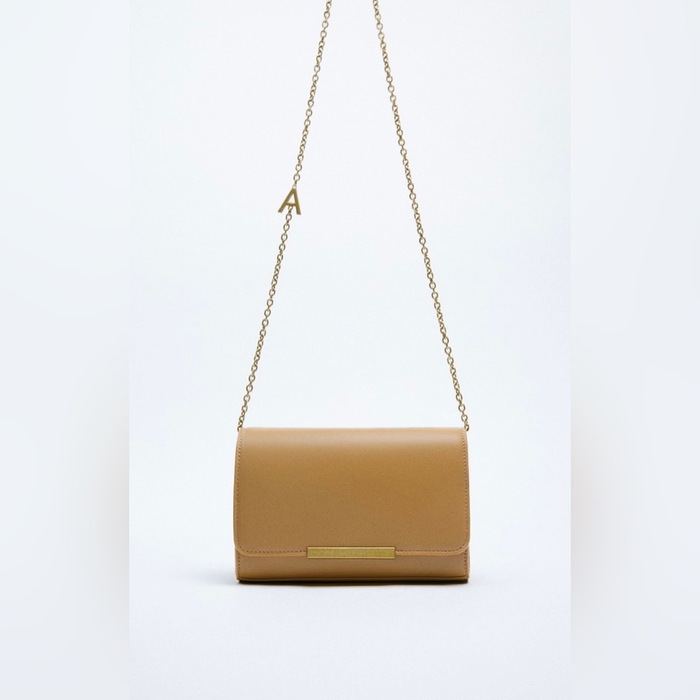 Zara Chain Strap Leather Crossbody Bag